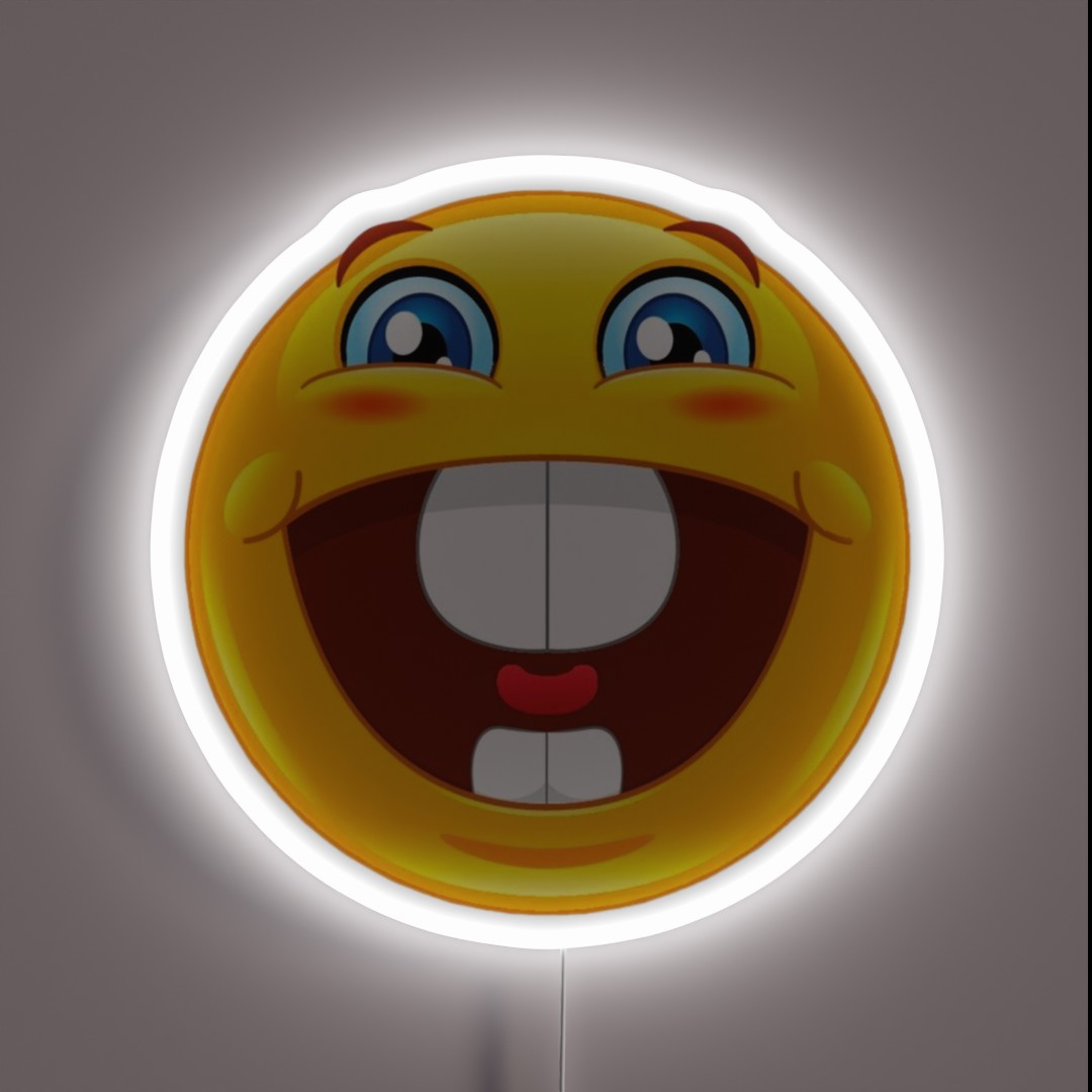 Buck Tooth Goofy Ahh Emoji RGB Neon Sign Buck Tooth Goofy Ahh Emoji RGB Neon Sign