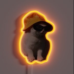 Bucket Hat Cat RGB Neon Sign Bucket Hat Cat RGB Neon Sign