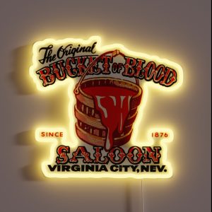 Bucket Of Blood Dive Bar RGB Neon Sign