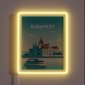 Budapest Hungary Vintage Travel RGB Neon Sign Budapest Hungary Vintage Travel RGB Neon Sign
