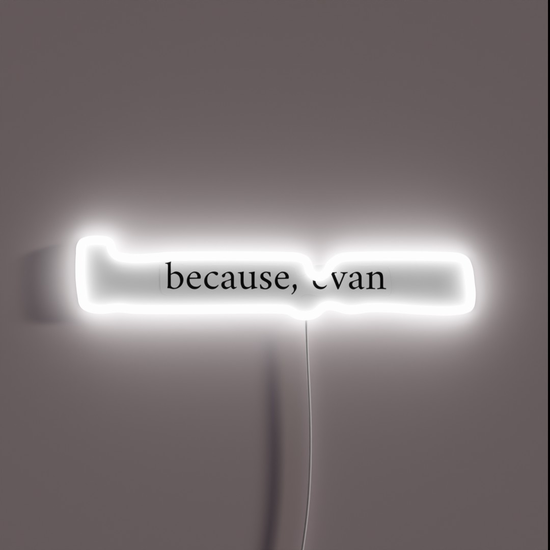 Buddie Because Evan RGB Neon Sign Buddie Because Evan RGB Neon Sign