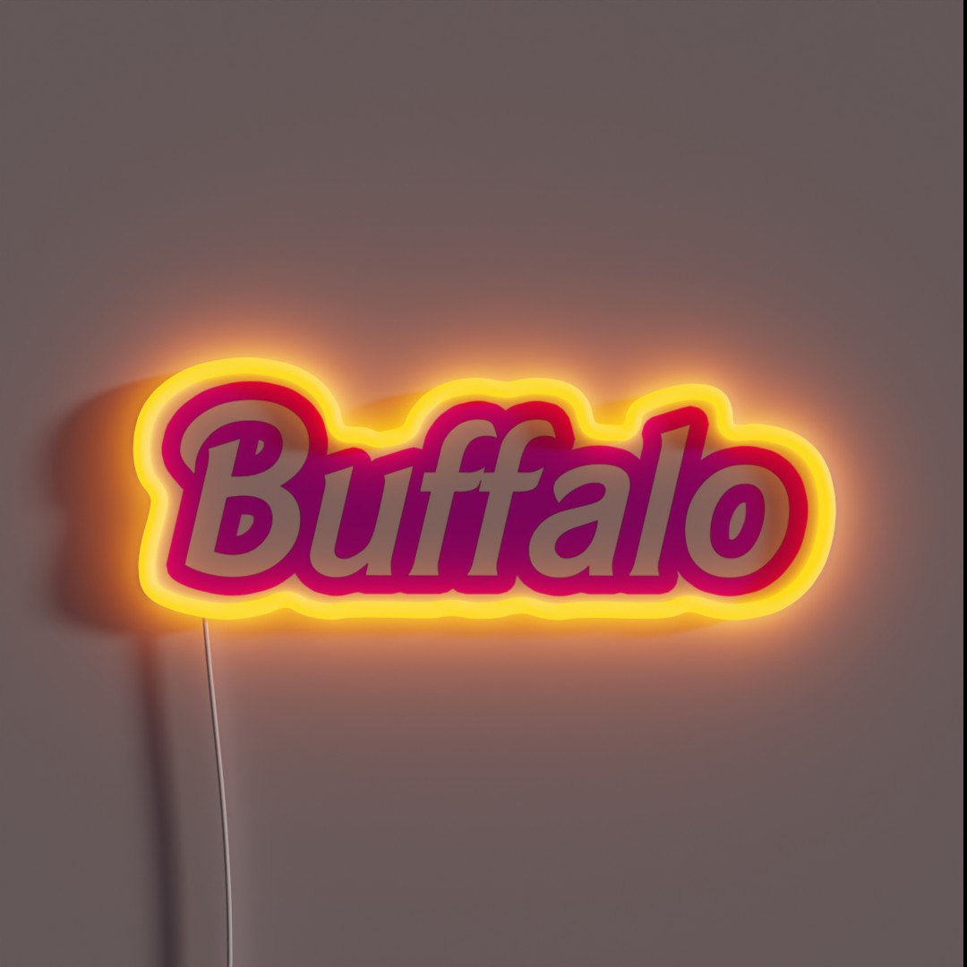 Buffalo NY Barbiecore RGB Neon Sign Buffalo NY Barbiecore RGB Neon Sign