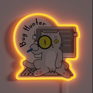 Bug Hunter Testing QA Engineer Quality Assurance Cat Lover RGB Neon Sign Bug Hunter Testing QA Engineer Quality Assurance Cat Lover RGB Neon Sign