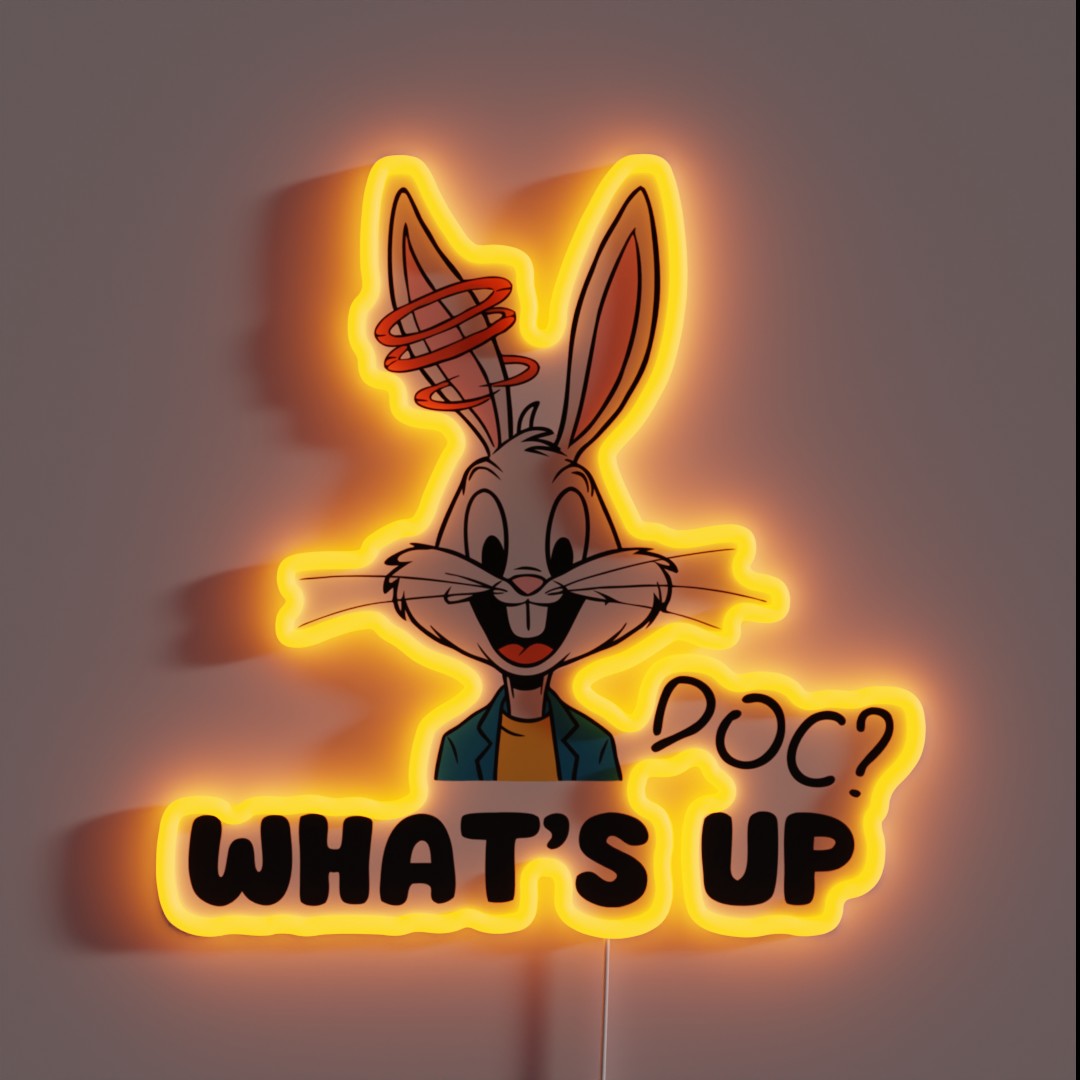 Bugs Bunny What S UP DOC RGB Neon Sign Bugs Bunny What S UP DOC RGB Neon Sign