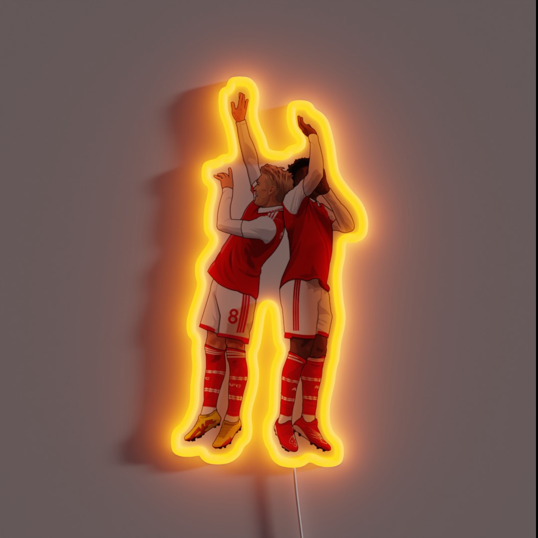 Bukayo Saka And Martin Odegaard Arsenal RGB Neon Sign Bukayo Saka And Martin Odegaard Arsenal RGB Neon Sign