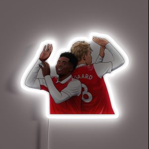 Bukayo Saka And Martin Odegaard Arsenal RGB Neon Sign