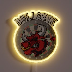 Bullseye Darts Fan Dartfeil Dartboard RGB Neon Sign