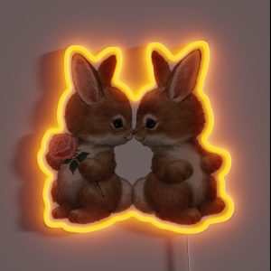 Bunnies In Love RGB Neon Sign