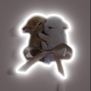 Bunnies With Bow RGB Neon Sign