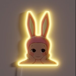 Bunny Cherub Pink Bunny Angel RGB Neon Sign