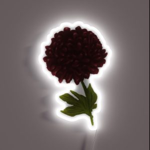 Burgundy Chrysanthemum Flower RGB Neon Sign