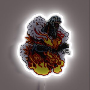 Burning Godzilla RGB Neon Sign