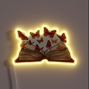 Butterflies Coming From An Old Open Book RGB Neon Sign Butterflies Coming From An Old Open Book RGB Neon Sign