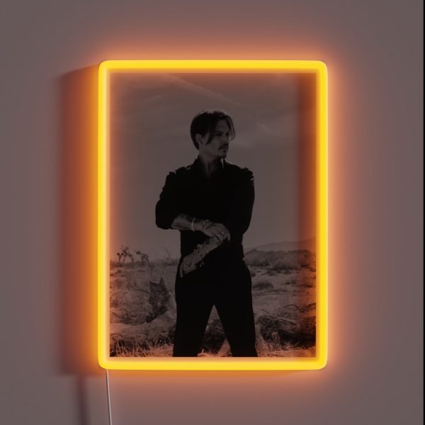 Bw Johnny Depp Minimalist RGB Neon Sign