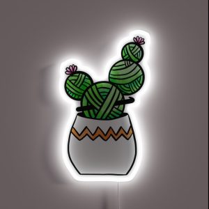 Cactus Crochet Yarn Balls RGB Neon Sign