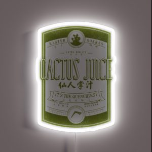 Cactus Juice Label Distressed Green RGB Neon Sign