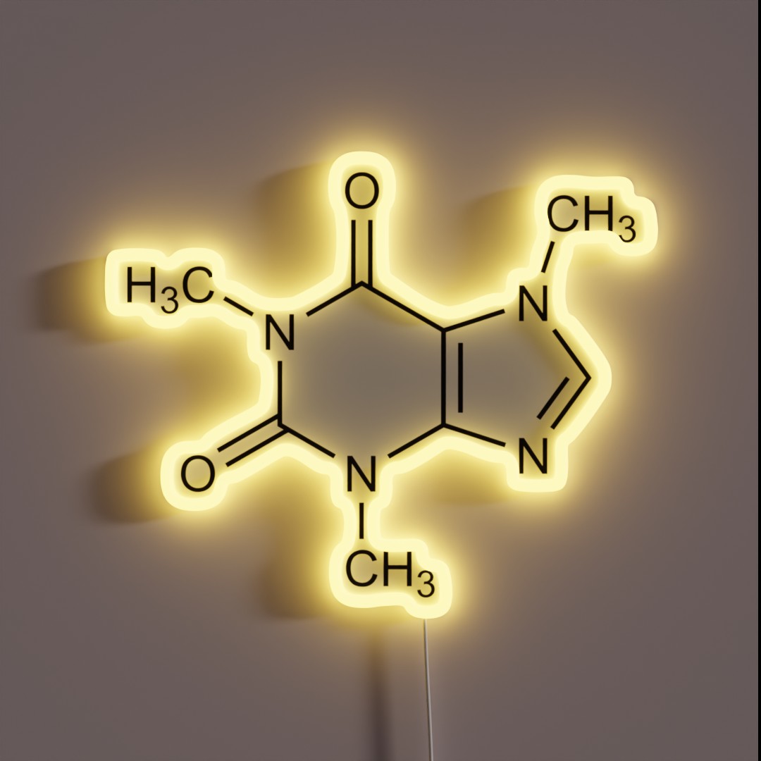 Caffeine Structural Formula RGB Neon Sign Caffeine Structural Formula RGB Neon Sign