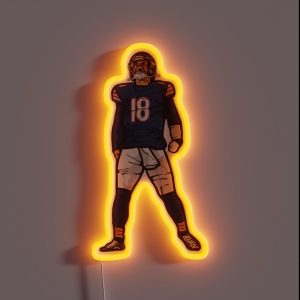 Caleb Williams Celebration Cartoon RGB Neon Sign Caleb Williams Celebration Cartoon RGB Neon Sign