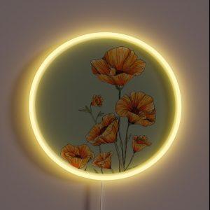California Poppies RGB Neon Sign