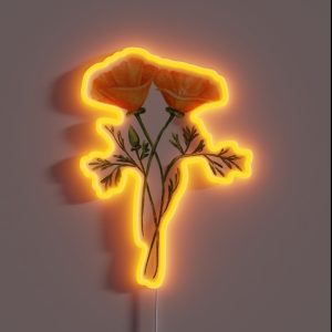 California Poppy Wildflowers RGB Neon Sign