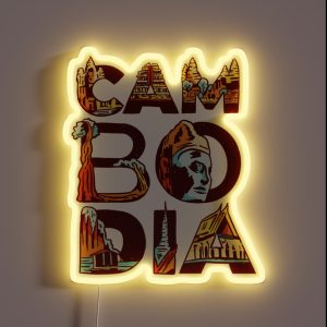 Cambodia Angkor Wat Souvenir Southeast Asia Vacation RGB Neon Sign