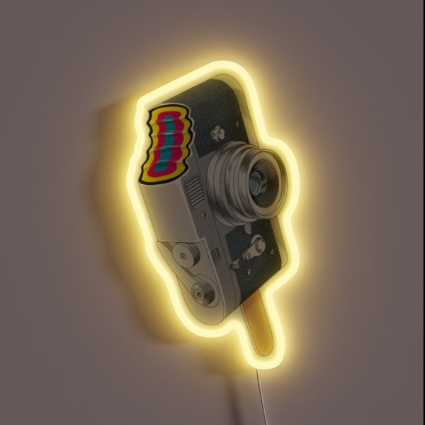 Camera Pop CMYK RGB Neon Sign