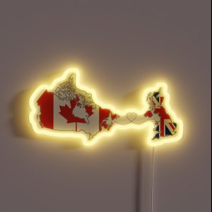 Canada UK Long Distance Love RGB Neon Sign