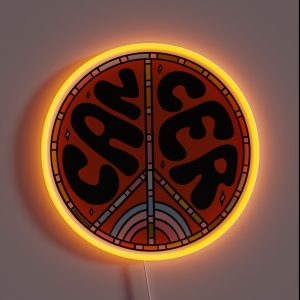 Cancer Peace Sign RGB Neon Sign