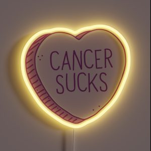 Cancer Sucks Candy Heart RGB Neon Sign
