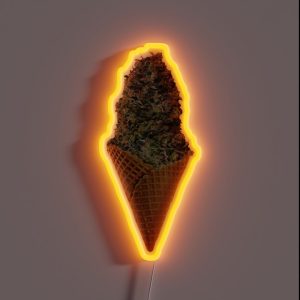 Canna Cone Weed Ice Cream Cone RGB Neon Sign
