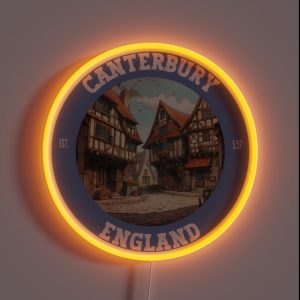 Canterbury England UK Retro Vintage Amazing Outdoors Adventure Travel Lover Gift Souvenir RGB Neon Sign