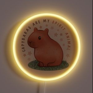 Capybaras Are My Spirit Animal RGB Neon Sign Capybaras Are My Spirit Animal RGB Neon Sign