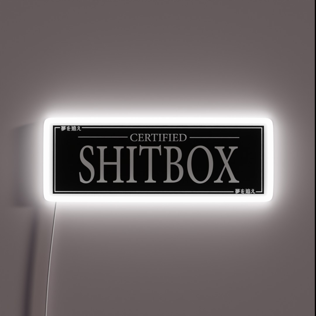 Car Slap Certified S Box Black RGB Neon Sign Car Slap Certified S Box Black RGB Neon Sign