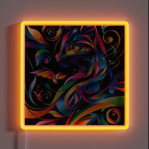 Carnival Of Colors A Palette Of Feline Elegance RGB Neon Sign