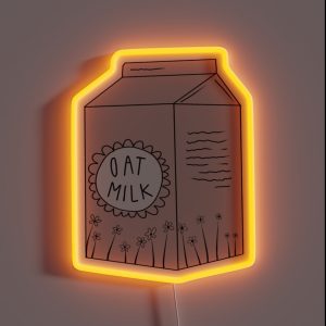 Carton Of Oat Milk Pink RGB Neon Sign