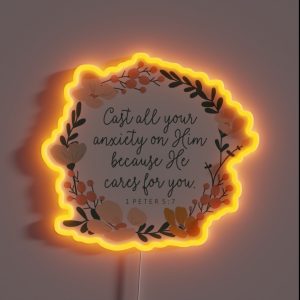 Cast All Your Anxiety On Him RGB Neon Sign Cast All Your Anxiety On Him RGB Neon Sign