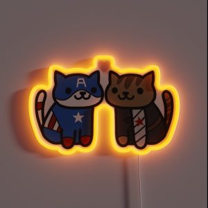 Cat Ain America And Bucky Yarns RGB Neon Sign