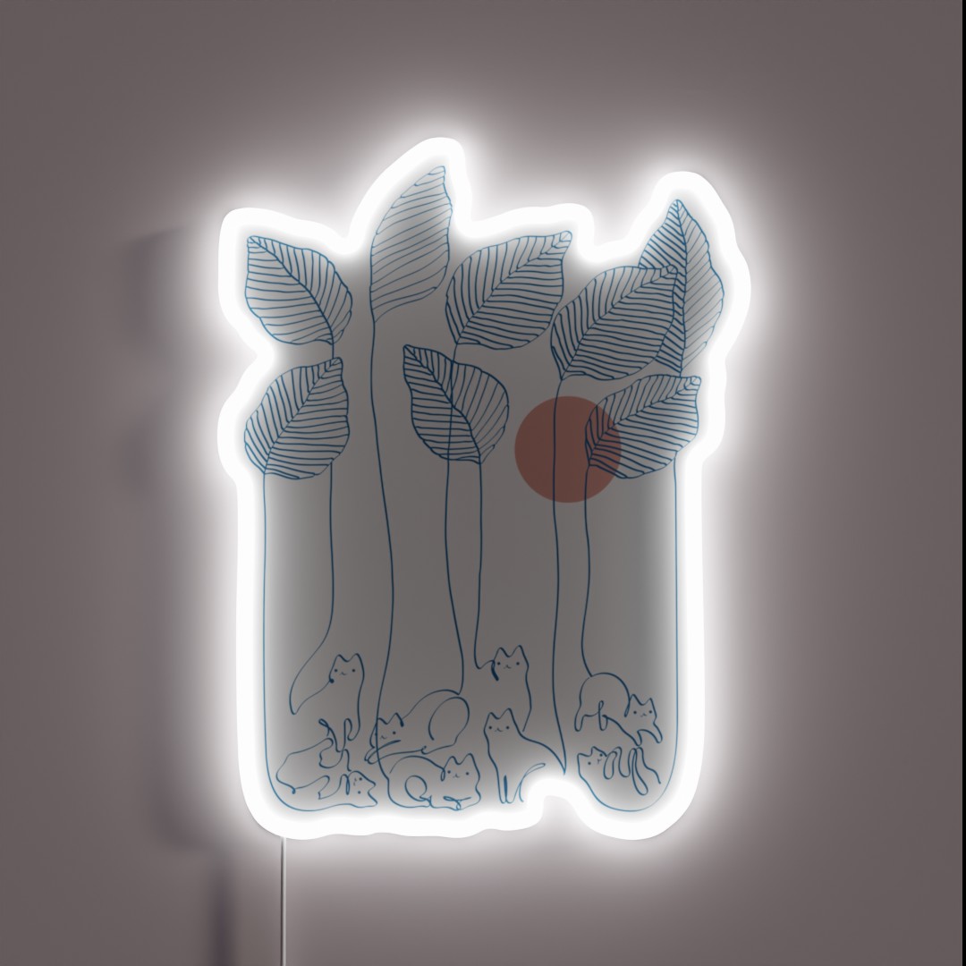 Cat And Plant 40 RGB Neon Sign Cat And Plant 40 RGB Neon Sign