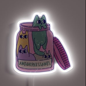 Cat Antidepressant In Jar RGB Neon Sign