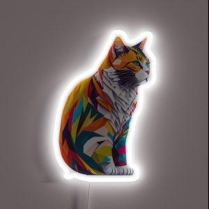 Cat Colorful Flat Design RGB Neon Sign Cat Colorful Flat Design RGB Neon Sign