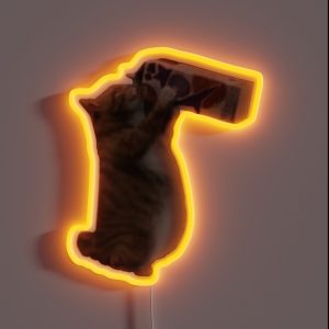 Cat Drinking Milk RGB Neon Sign