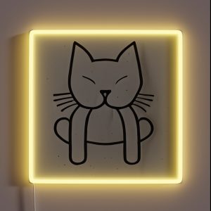 Cat Face Line Art RGB Neon Sign Cat Face Line Art RGB Neon Sign