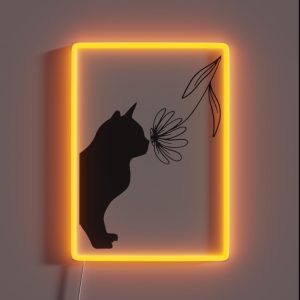 Cat Flower Design RGB Neon Sign Cat Flower Design RGB Neon Sign