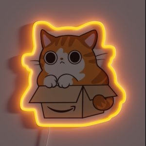 Cat In An Amazon Box RGB Neon Sign Cat In An Amazon Box RGB Neon Sign
