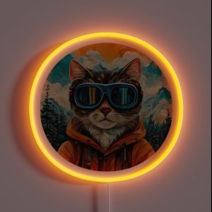 Cat In Goggles RGB Neon Sign