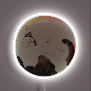 Cat In Rainbow Bubble RGB Neon Sign