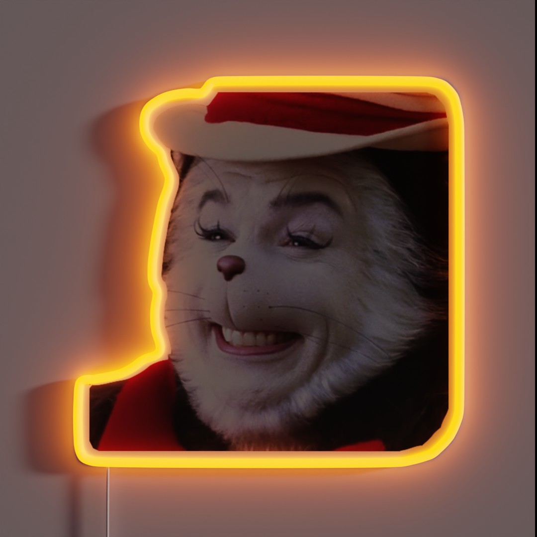 Cat In The Hat Smiling RGB Neon Sign Cat In The Hat Smiling RGB Neon Sign