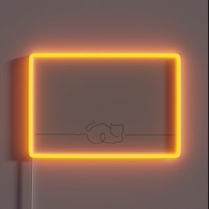 Cat Line Art RGB Neon Sign