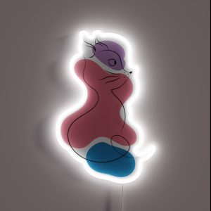 Cat Line Drawing Minimal Style RGB Neon Sign Cat Line Drawing Minimal Style RGB Neon Sign