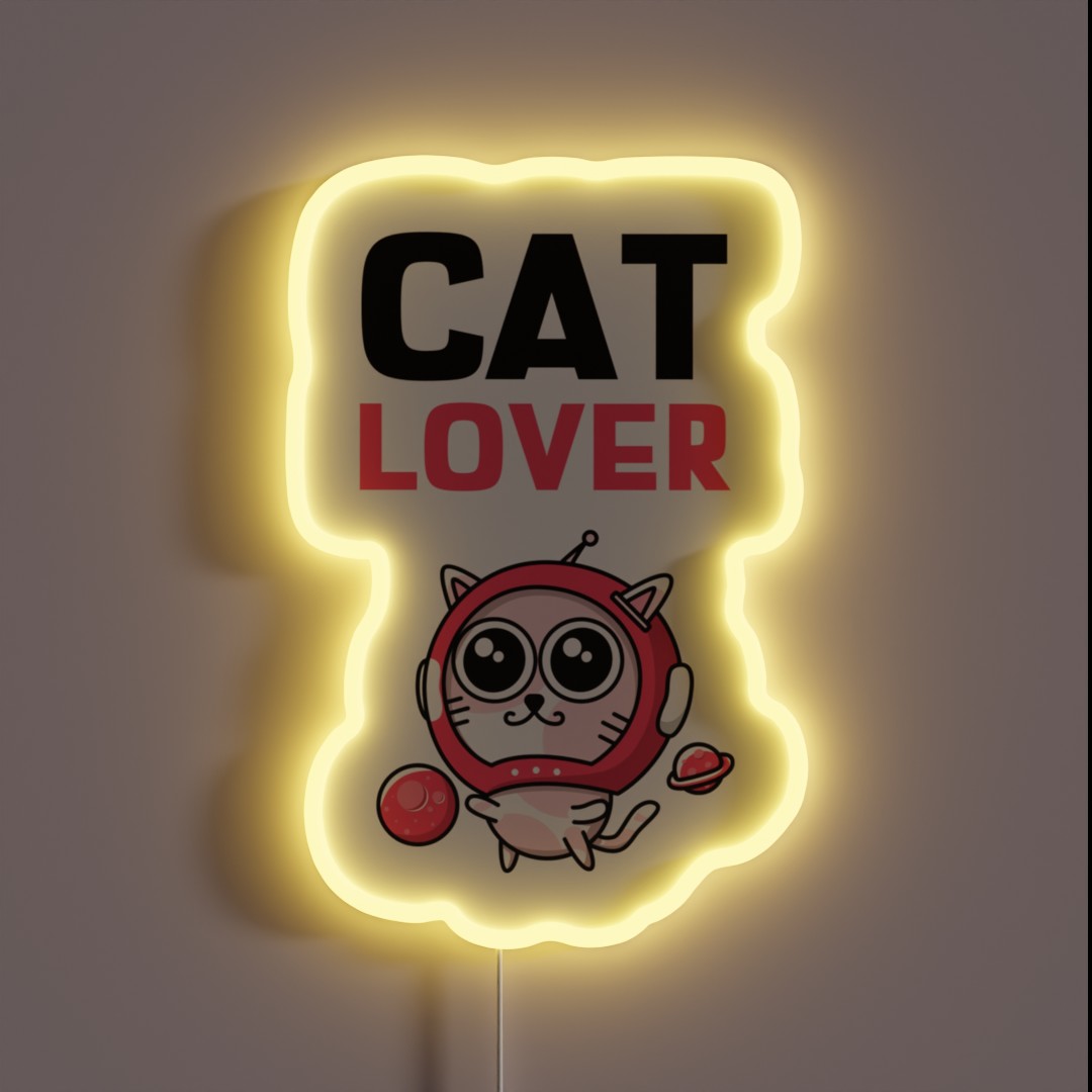 Cat Lover Black And Pink Text With Pink Space RGB Neon Sign Cat Lover Black And Pink Text With Pink Space RGB Neon Sign